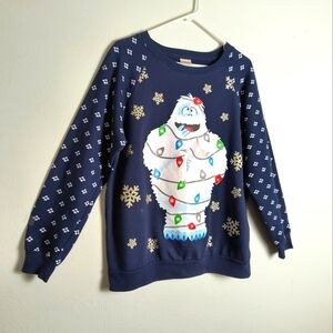 Blue Graphic Relaxed Sweatshirt with Holiday Design Junior L/G(11-13)